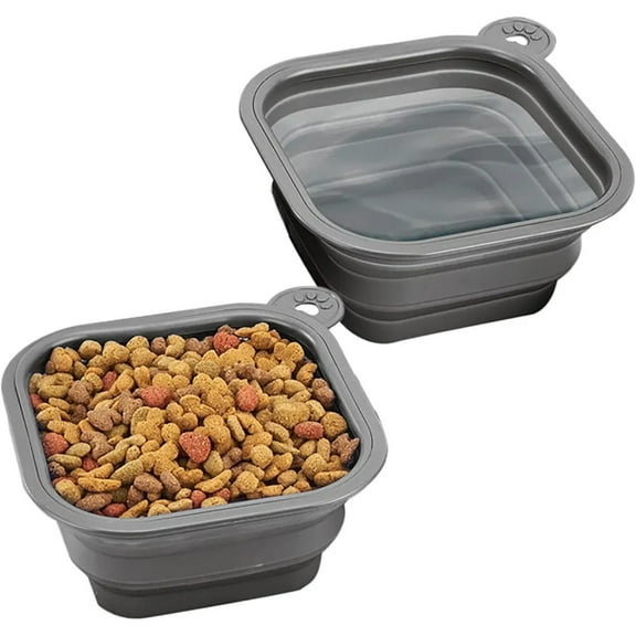 Mobile Dog Gear Large Collapsible Dog Water Bowls for Travel (Set of 2, 5 Cups Each) Portable Foldable Bowl for Feeding Pets, Cats & Dogs - Easy to Clean Silicone Dish, Great for Camping & Traveling