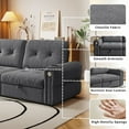 thumbnail image 3 of 77" Queen Size Sofa Bed, Loveseat Sleeper Sofa with Pull Out Bed and USB, 2 Seater Convertible Small Couch for Living Room Bedroom Apartment (Dark Grey, Chenille), 3 of 10