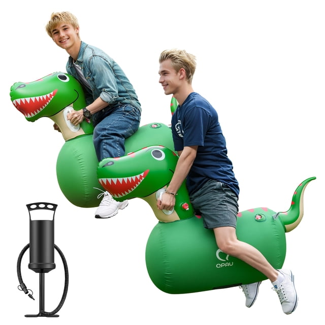 Juguetes hinchables con forma de dinosaurio QPAU con bomba manual, 100 kg