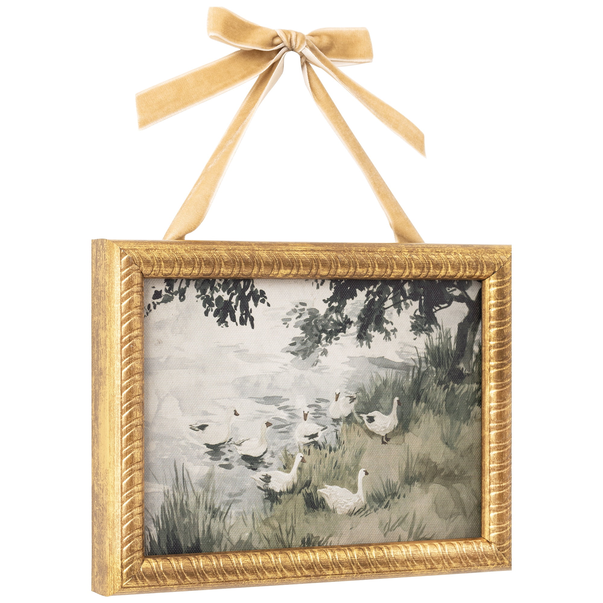 My Texas House Spring Art A Gaggle of Geese Framed Canvas w/Velvet Hanger 8x6