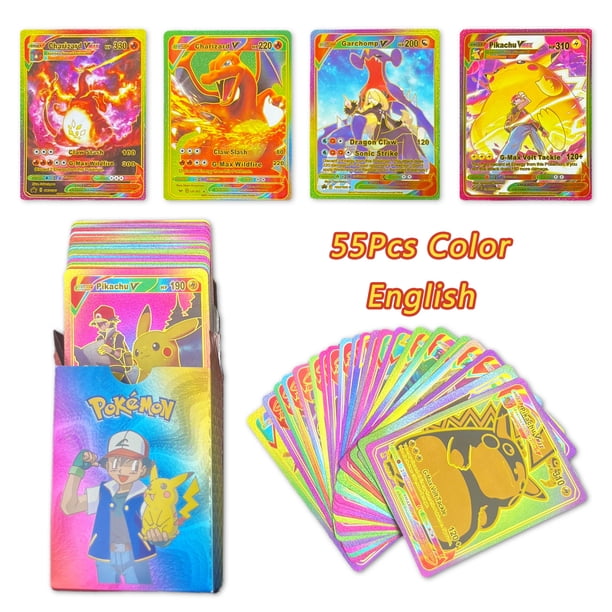 110-27Pcs Cards French English German Spanish Vmax GX Colorful Energy Card Pikachu Rare Collection Battle Boys Gifts