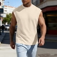 thumbnail image 5 of Horkkom Tank Tops men Solid Color Crew Neck Sleeveless Shirts Comfortable Summer Workout Casual Shirts, M-3XL, 5 of 9