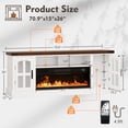 thumbnail image 2 of Yeahumalia Electric Fireplace TV Stand for 80'' TVs, 36'' Fireplace, Wooden Media Console, Living Room/Bedroom, White, 2 of 8