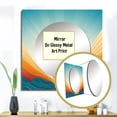 thumbnail image 3 of Designart "Bold Graphic Sunset Teal And Orange" Modern Geometric Square Mirror Wall Decor Modern - Large Teal Square Bathroom Mirror - Square Printed Wall Mirror Art, 3 of 5
