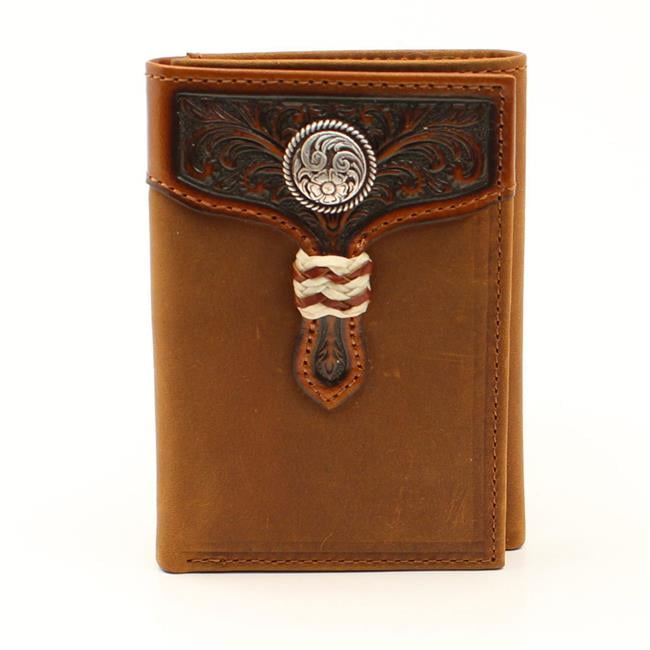 Ariat A3538944 Trifold Style Top Grain Leather Mens Wallet, Medium