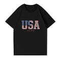 thumbnail image 3 of Trgacdwlo 1776-2026 250 Anniversary USA T Shirt Flag Print Plus Size 4th of July Tops for Women Patriotic Independence Day Red White and Blue Women T Shirts Graphic Black XXL, 3 of 5