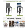 thumbnail image 3 of Navy Blue Gray Ombre Bar Stool Covers Set of 6, Modern Gradient Abstract Art Stretch Washable Bar Chair Covers with Backs, Removable Pub Counter Height Chair Cover for Kitchen Dining Room Cafe, 3 of 7
