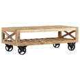 thumbnail image 2 of vidaXL Coffee Table with Wheels Solid Mango Wood 110x50x37 cm, 2 of 5
