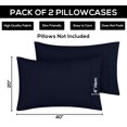 thumbnail image 4 of Fundas de almohada Utopia Bedding King de 50 x 100 cm, paquete de 2 unidades, microfibra azul marino, 4 of 7