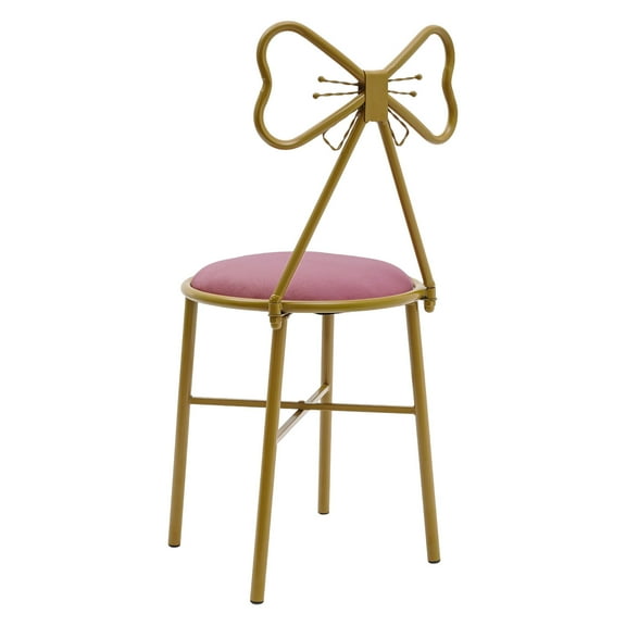 Makeup Dressing Chair Pink Bow Backrest Princess Chair Butterfly Shaped