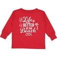 thumbnail image 3 of Inktastic Life is Better at The Beach with Sunshine Seashell and Palm Trees Boys or Girls Long Sleeve Toddler T-Shirt, 3 of 5