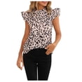 thumbnail image 1 of Blusa de manga corta con cuello alto estampado a la moda para mujer Tops informales OAVQHLG3B Store  lin121212, 1 of 4