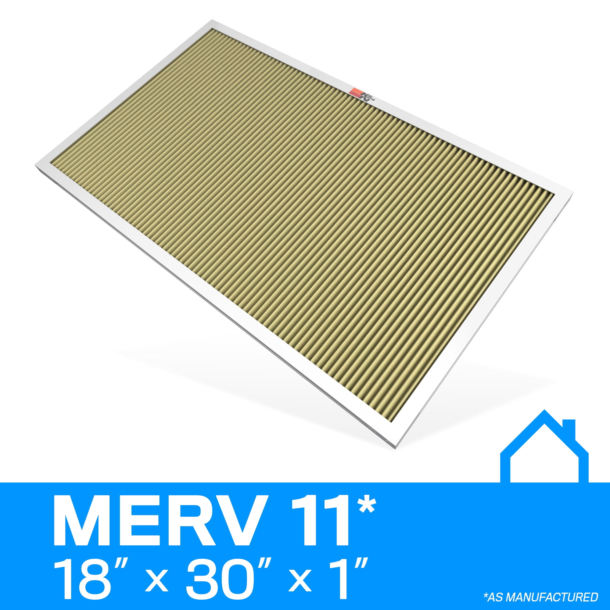 K&N 18x30x1 AC Furnace Air Filter; Lifetime Washable Reusable Filter; Merv 11; Filters Allergies