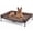 Brown, variant on Veehoo Cooling Elevated Dog Bed + Waterproof Removable Pillow-Top Mat, 53 inches, Brown