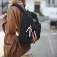 thumbnail image 5 of Yucurem Large Capacity Aesthetic Corduroy Bow Printed Backpacks, Lightweight Coquette Backpack with Bowknot for Travel Work Daily Use (Black), 5 of 7