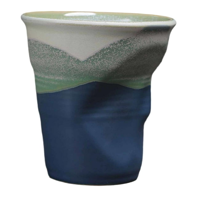 Taza de café de cerámica de diseño único, fácil de sostener, resistente al calor, adecuada para Azul
