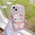 thumbnail image 3 of Nueva funda de teléfono móvil a prueba de golpes con espejo de gatito bonito de dibujos animados para Iphone 14 13 12 11 Pro Max funda protectora transparente de silicona, 3 of 3