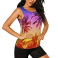 thumbnail image 2 of Fotbe Palm Trees at Sunset Womens Loose Fit Casual Flowy Slim-Fit Tank Tops Athletic Round Neck Trendy Sleeveless Summer Tops for Gym and Yoga-XX-Large, 2 of 9