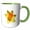 Green/White, variant on 3drose, Large Bright and Colorful Spring Daffodil Vector Art, 11oz Two-tone Black Mug