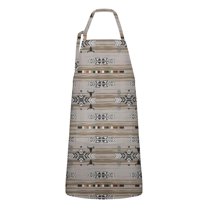 Brown Geometric with Arrows and Bulls Apron-Garden Aprons for Women with Pockets-Cotton Linen Waterproof Kitchen Cooking Gardening Aprons Adjustable for Kitchen,Cooking,BBQ and Salon 33x27 Inch