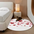 thumbnail image 3 of Valentine's Day Large Area Rugs for Bedroom Living Room, Soft Non Slip Carpet Bedside Rug, Pink Red Love Sweet Falling Heart Romantic Round Floor Cover Kitchen Accent Rug 4' for Dining Room/Office, 3 of 9