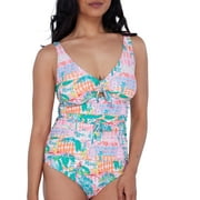 Tie Front Underwire One-Piece Swimsuit