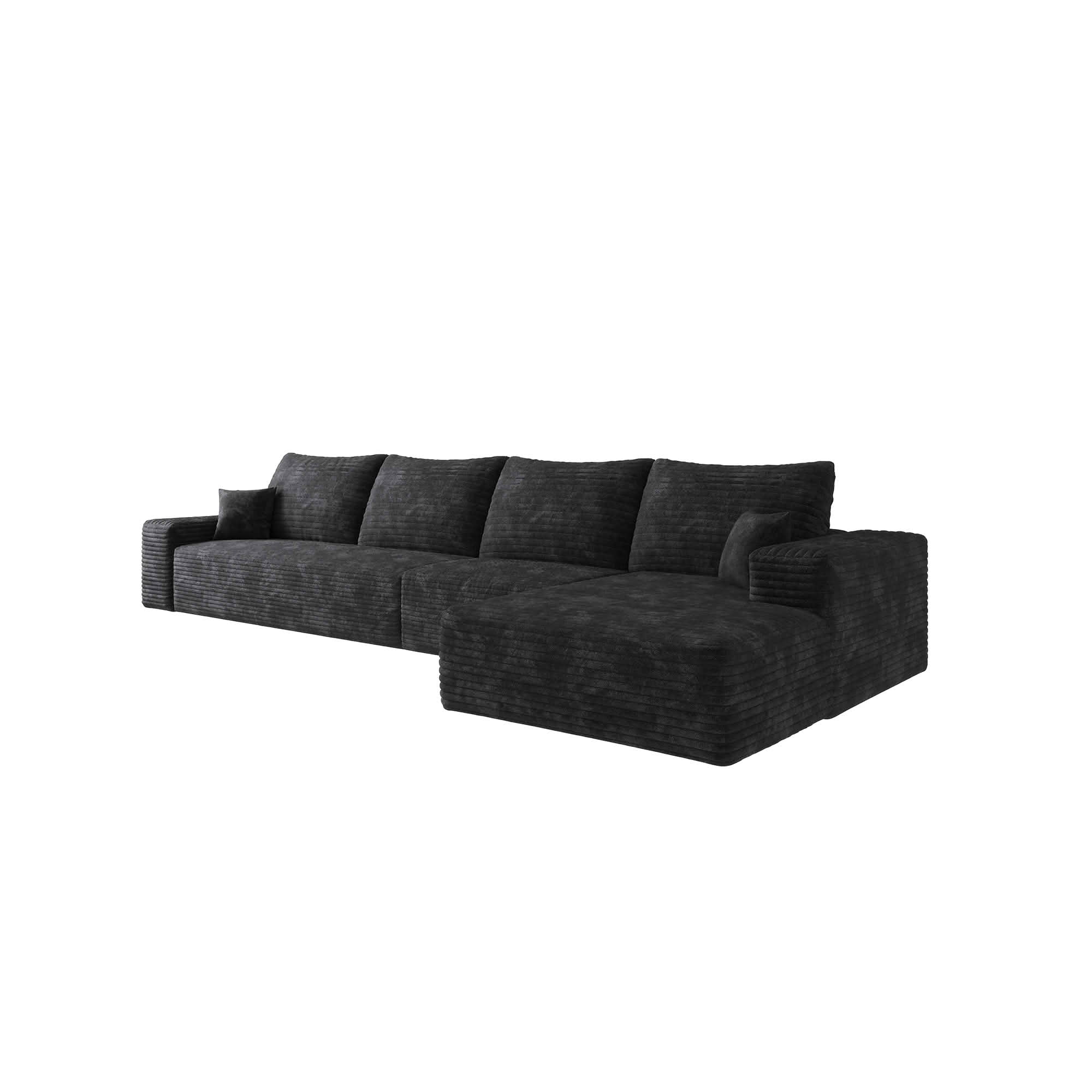 MAYEERTY 135 Inch L‑Shaped Cloud Sectional Couch, Modern Modular Deep‑Seat Corner Sofa with Reversible Chaise, Plush Corduroy Upholstered Sofa, No‑Assembly Required for Living Room Bedroom Apartment