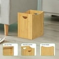 thumbnail image 4 of Small Wastebasket 5 Gallon, Rectangular Bamboo Trash Can with Handles for Bathroom, Kitchen, Living Room, Office – Natural, 4 of 6