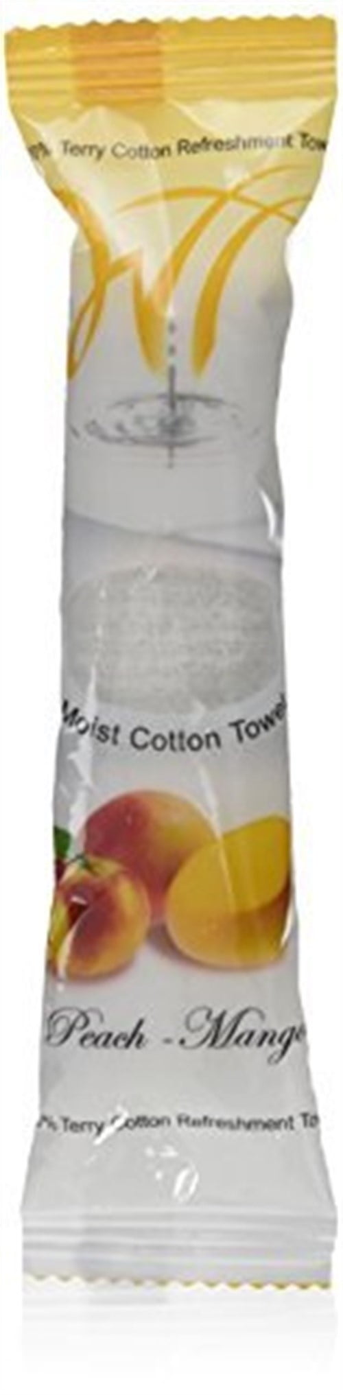 PreMoistened 100 Cotton Refreshment Towel 8 Rolled Peach/Mango 50 ct