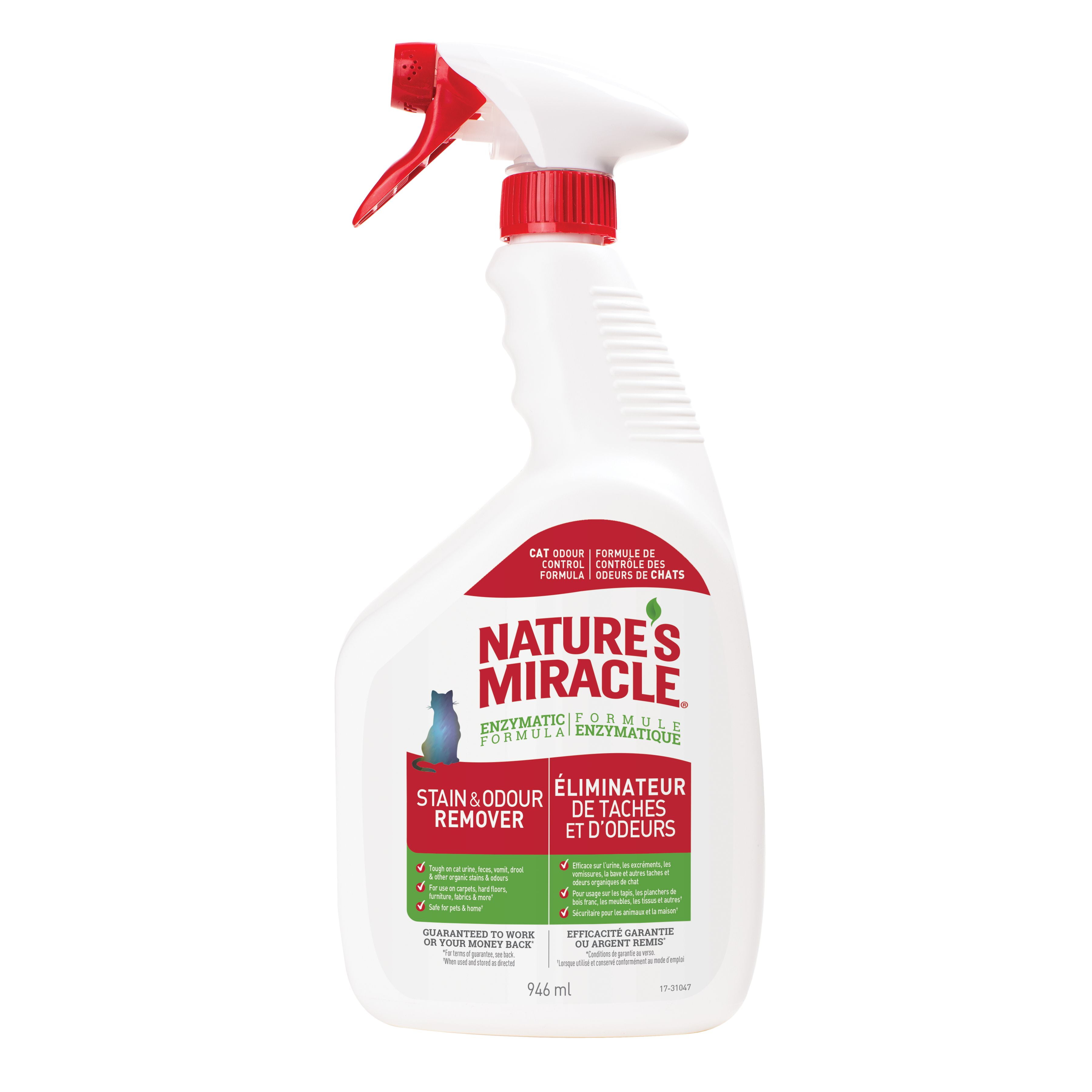 Nature's Miracle Éliminateur de taches et d'odeurs pour les chats, 946ml