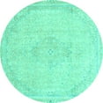 thumbnail image 1 of Ahgly Company Indoor Round Abstract Turquoise Blue Modern Area Rugs, 3' Round, 1 of 4