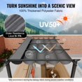 thumbnail image 3 of 10x13ft Outdoor Retractable Pergola Sun Shade Canopy Aluminum Gray, 3 of 7