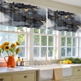thumbnail image 4 of 2 Pack Abstract Art Valance for Window Gold Grey Gradient Marble Texture Kitchen Valance Rod Pocket Short Curtain Topper Decorative Window Treatment for Living Room Bedroom 42"x18", 4 of 8