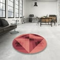thumbnail image 3 of Ahgly Company Indoor Round Patterned Crimson Red Area Rugs, 4' Round, 3 of 6