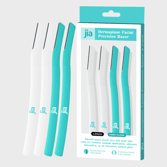 Jia Dermaplane Facial Precision Razor 4 Pack in Mint Glow