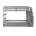 thumbnail image 6 of Solid Pine Twin Over Twin Bunk Bed with Detachable Beds & Staircase Storage - Gray, 200lbs Capacity, Easy to Assemble (93.5"L x 42.67"W)​, 6 of 8