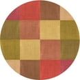 thumbnail image 1 of Ahgly Tapis Rond Lavable en Machine Intérieur Rouge Pamplemousse Transitionnel, 4 Pieds Rond, 1 of 7