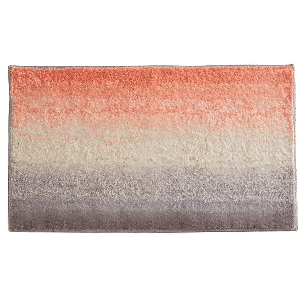 Ombre Microfiber Polyester Bath Mat, NonSlip Shower Accent Rug for