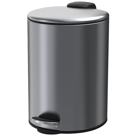 Innovaze 1.85 Gallon Step-On Trash Can, Semi Round Stainless Steel Bathroom and Office Wastebasket