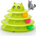 thumbnail image 1 of Pet Interactive Fun Roller Exerciser 3 Level Cat Teaser Ball Toy con 3 bolas de colores (verde) JAMW Sencillez, 1 of 5