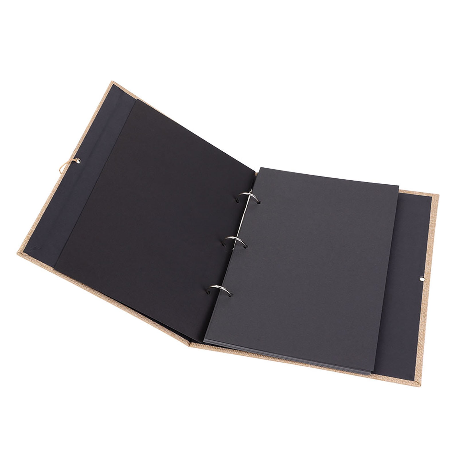 M Buder Creative Linen DIY Craft Card Album Scrapbook with Rope Strap, Vintage Brown Photo Memory Book, 10.43 x 8.27 inches / 26.5 x 21 cm
