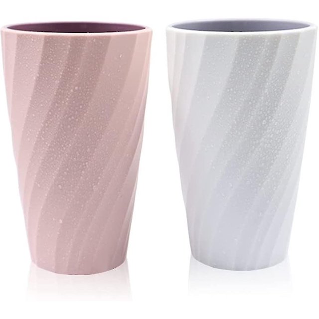 Pack Unbreakable, Soft And Durable Bathroom Tumbler, Bathroom Toothbrush Tumbler (white And Pink)