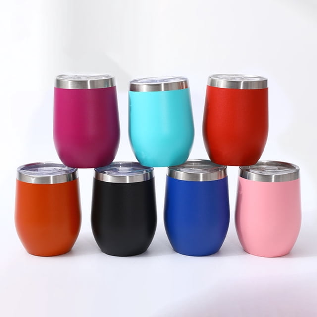 Sentmoon Gobelets Gobelets à Café Petit Cadeau pour Femmes Tasse 12oz Double Couche sous Vide Petite Chope de Bière Mini en Forme de U Tasses en Acier Inoxydable