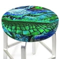 thumbnail image 3 of Xecao Colorful Stained Glass Crocodile Print Stool Covers Offer Stylish, Washable Protection for PU Round Bar Stools, Perfect for Home or Commercial Use.-13 inch, 3 of 7