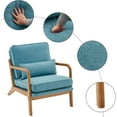 thumbnail image 4 of JOYMOR Modern Linen Accent Chair, Upholstered Comfy Reading Lounge Armchair with Solid Wood Frame, 4 of 10