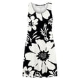 thumbnail image 4 of FDGIU Women's Sleeveless Print Scoop Neck Bodycon Mini Dress, Casual Summer Form-Fitting Short Dress, 4 of 7