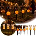 thumbnail image 4 of Solar Powered Halloween Cat Holding Pumpkin Garden Stake Light, LED Outdoor Cat Statue Lamp, Weather Resistant Decor for Yard, Pathway, Patio & Fall Halloween Display (White - 3 Pcs), 4 of 4