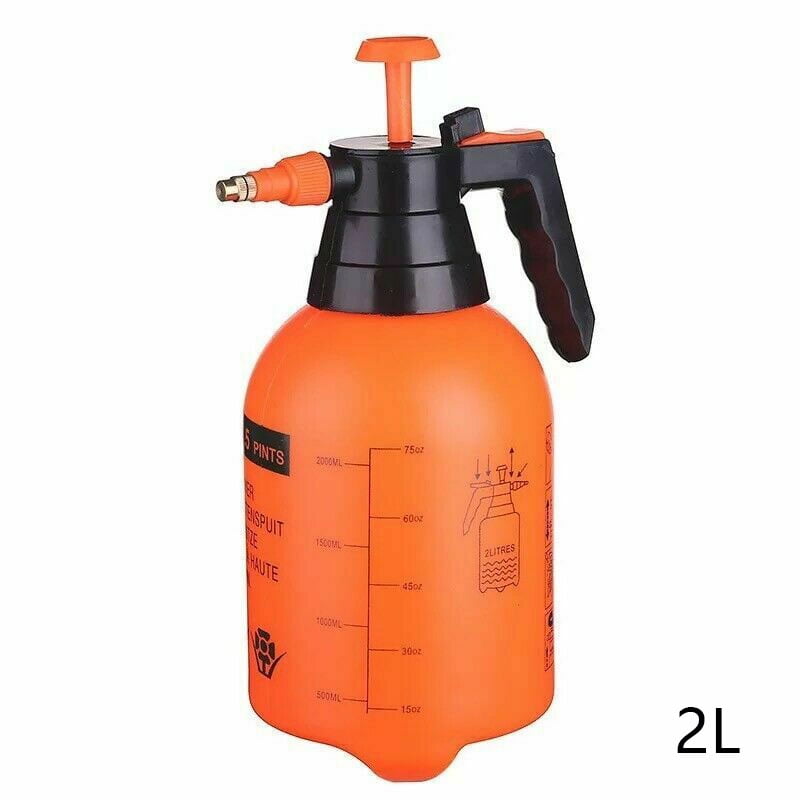 2 Litre Pressure Sprayer Spray Manual Bottle Knapsack Water Weed Killer Garden 