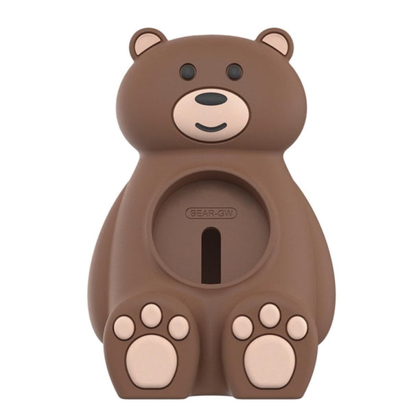 Soporte Cargador Inalámbrico Oso Silicona para Galaxy Watch4/4 Classic (marrón)