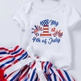 thumbnail image 4 of TOWED22 My 1st 4th Of July Baby Girl Outfits Newborn Clothes Ruffled Romper American Flag Infant Dress Headband 0-18 Months(Sky Blue,3-6 M), 4 of 4